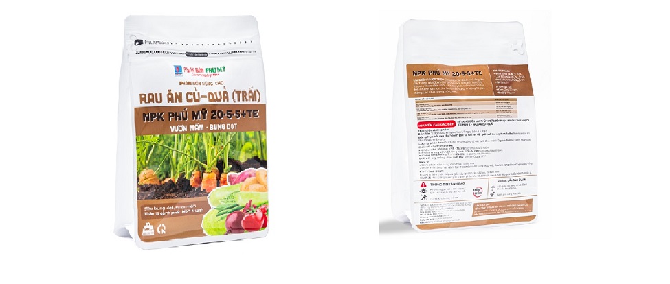 NPK Phú Mỹ 20-5-5+TE Rau ăn củ - quả